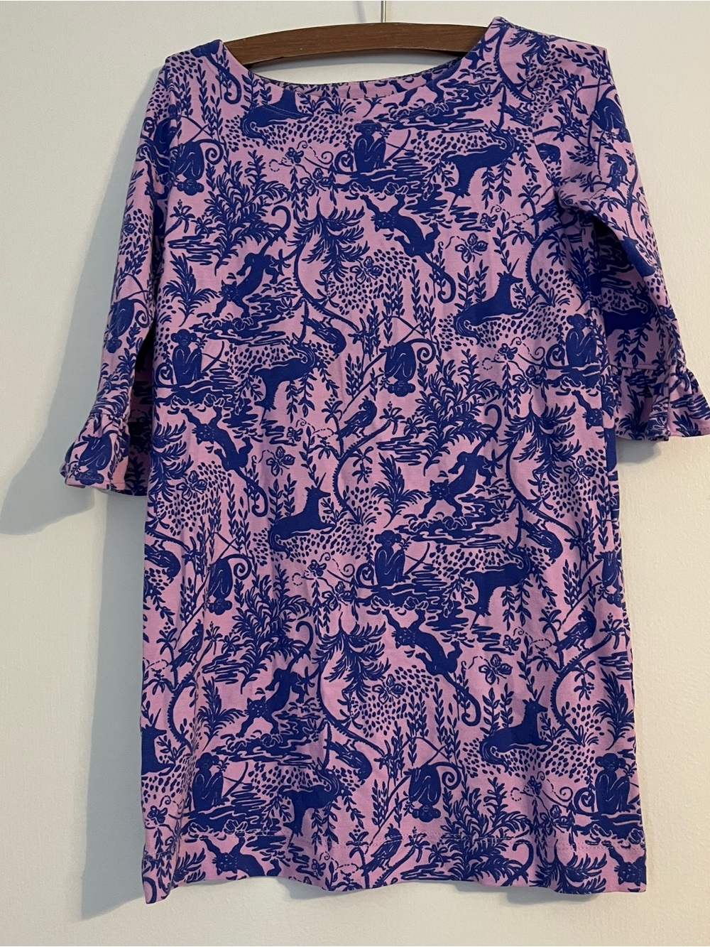 Lilly Pulitzer girls Mini Sophie dress lilac Safari As I Can See small 4-5